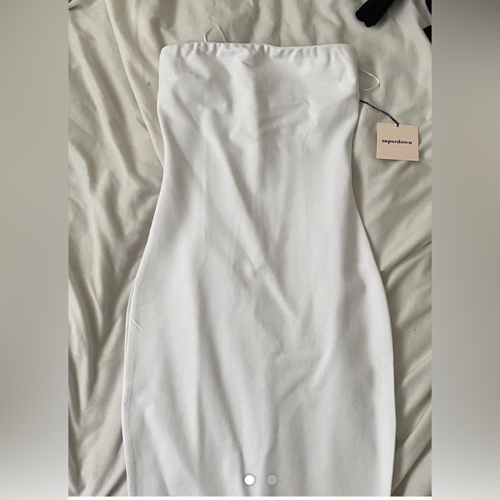 Superdown Strapless White Dress for Effortless Elegance